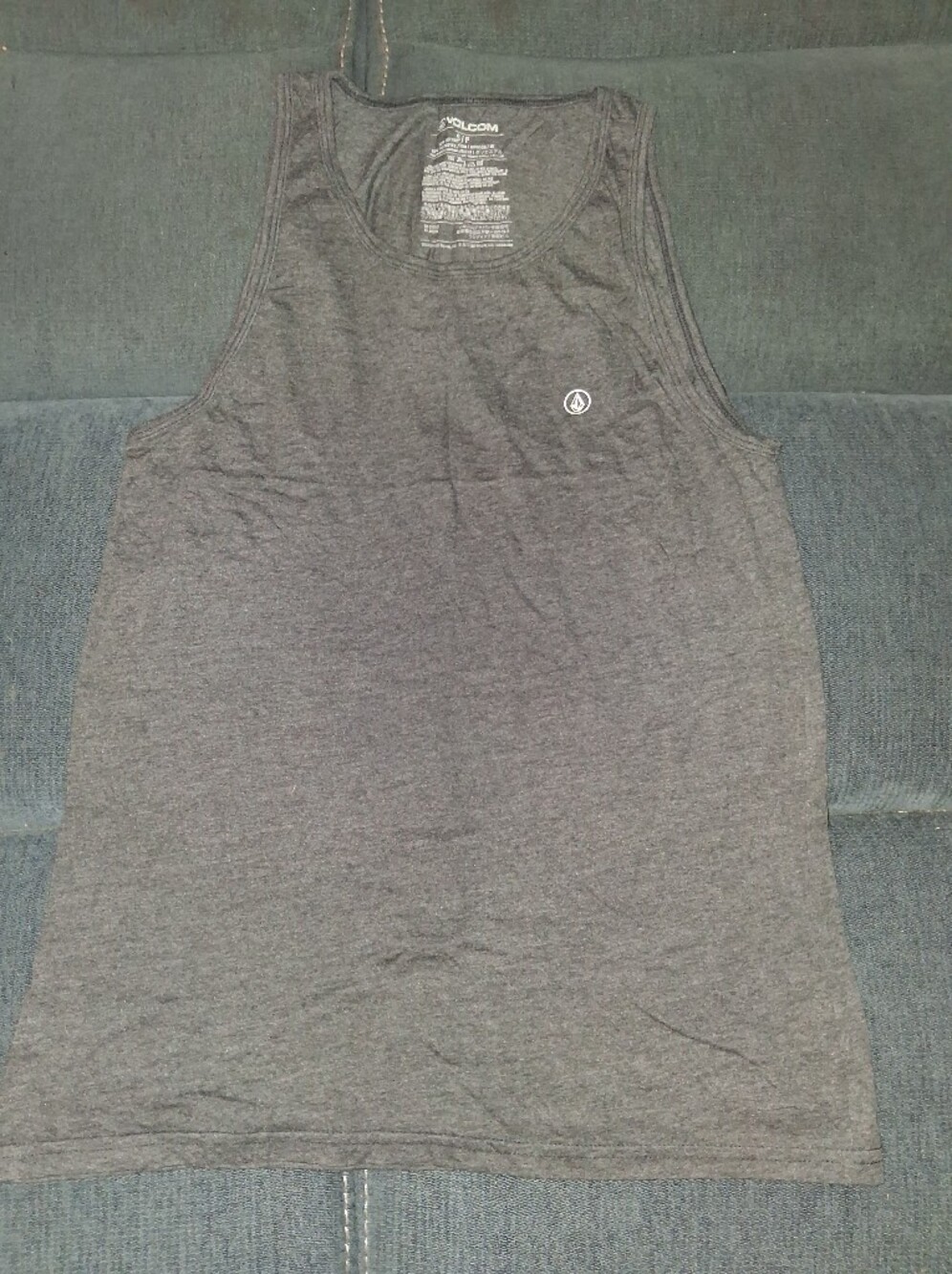 Volcom Men's Charcoal Gray Tank Top with Logo